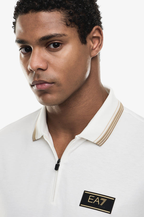  Polo Maniche Corte Con Zip Premium Label In Jersey emporio armani ea7 