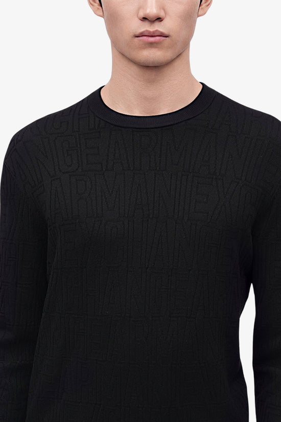  Maglione Girocollo Leggero In Misto Viscosa Logo All-Over armani exchange 