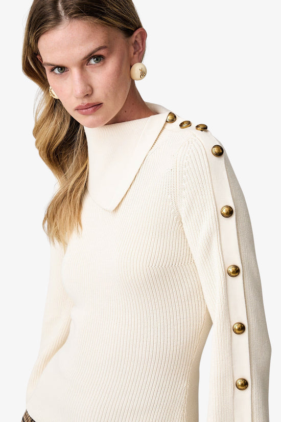  Maglione Con Bottoni Gioiello-elisabetta franchi-Bianco-Special_-Mk03s66e2 193-2  