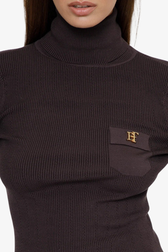  Dolcevita Maglione Con Ricami A Jour-elisabetta franchi-Marrone-Special_-Mk05b66e2 ev9-2  