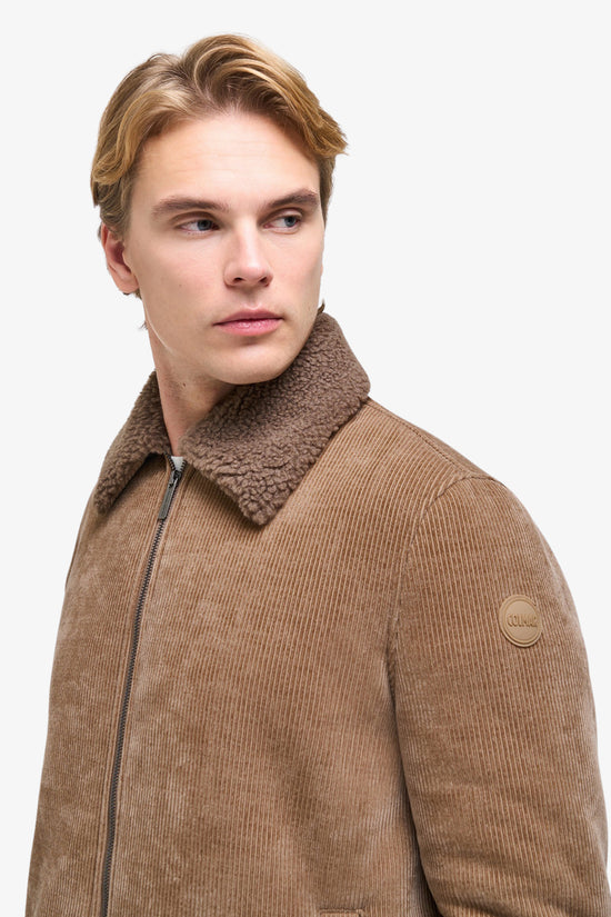  Giacca Full Zip In Velluto A Coste Con Dettagli In Eco-Shearling colmar 