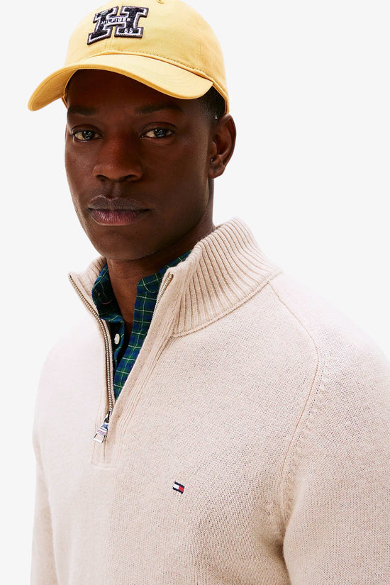  Maglione 1/2 Zip In Lana Con Logo Bandierina Ricamato tommy hilfiger 