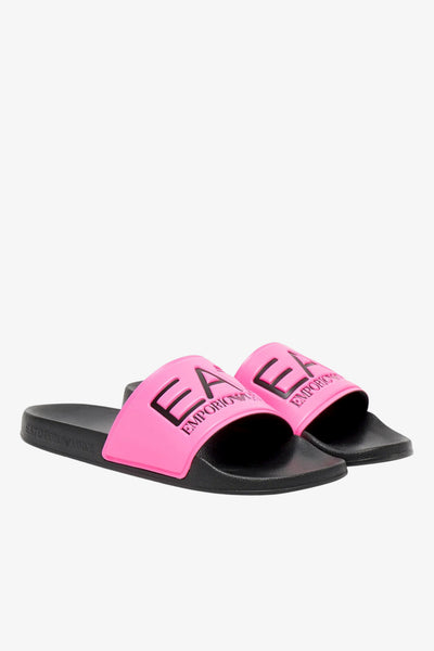 emporio armani ea7 Ciabatte Con Fascia E Big Logo Rosa Donna, foto 2