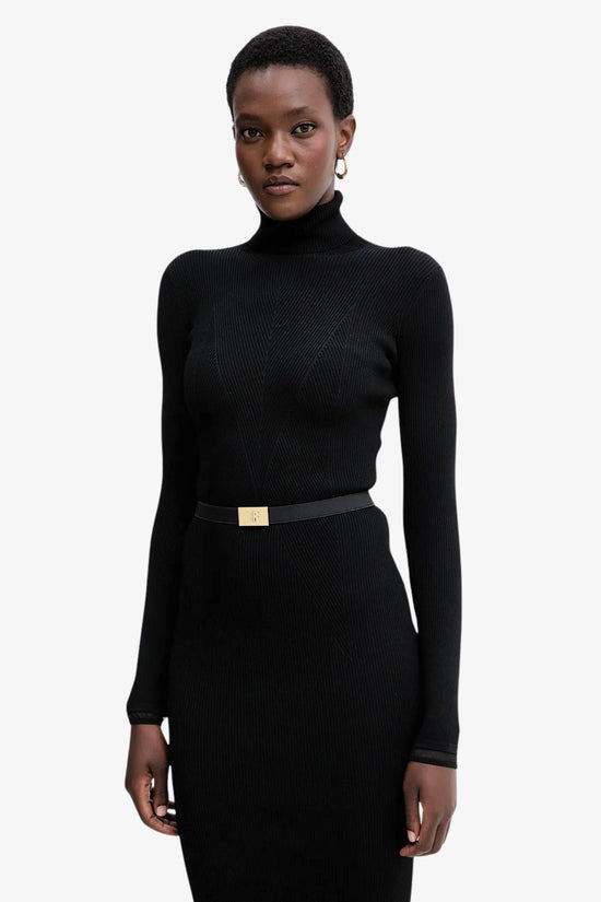  Vestito In Maglia A Costine Con Cintura elisabetta franchi 