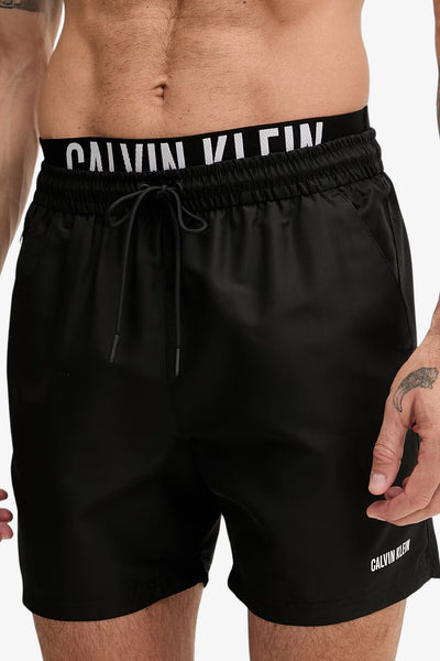 calvin klein swimwear Boxer Mare Con Fascia In Vita Logata Doppia Nero Uomo, foto 2