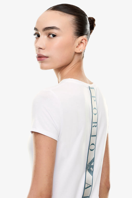  T-Shirt Maniche Corte In Tessuto Tecnico Natural Ventus7 Con Banda Logo Sul Retro-emporio armani ea7-Bianco-Special_-7w001149 af12945 u0002-2  