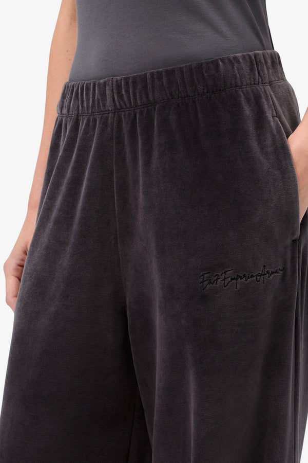 emporio armani ea7 Pantaloni Morbidi A Gamba Ampia Athletic Velour Grigio Donna, foto 2