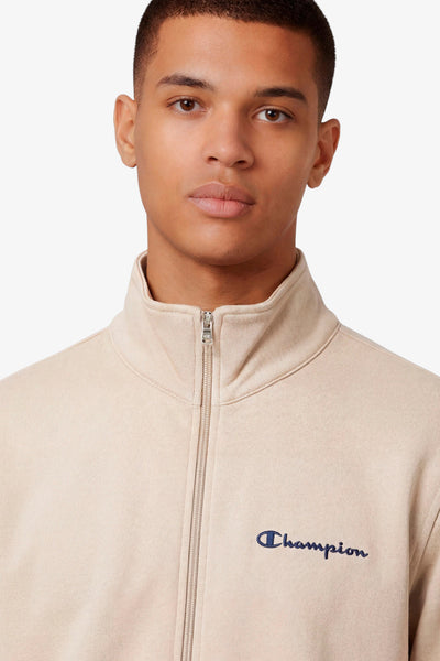 champion Felpa Full Zip Logo Piccolo Ricamato Beige Uomo, foto 2