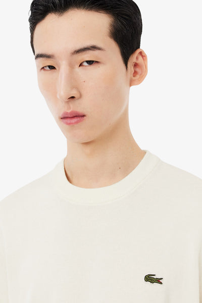 lacoste Maglione Girocollo Logo Piccolo Ricamato Bianco Uomo, foto 2