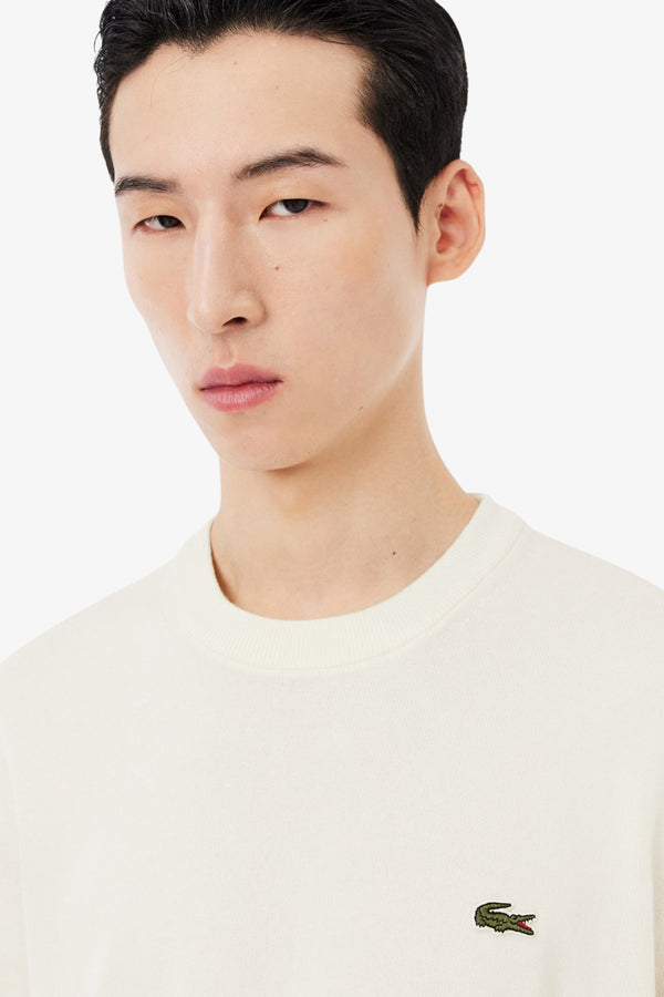 lacoste Maglione Girocollo Logo Piccolo Ricamato Bianco Uomo, foto 2