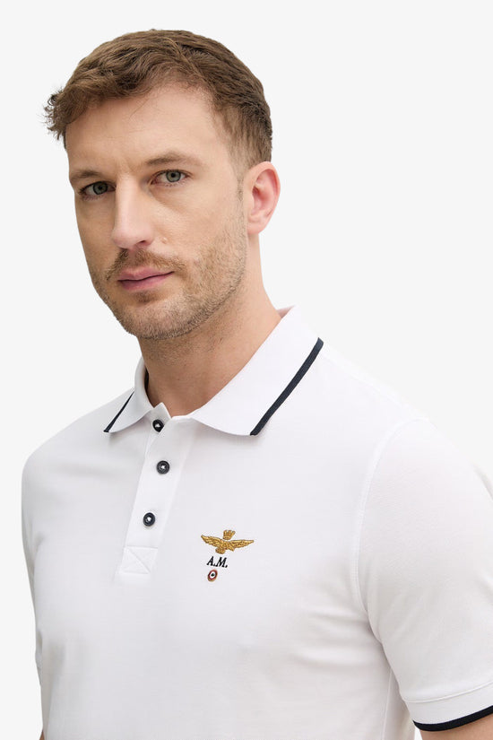  Polo Maniche Corte Piccolo Logo Ricamato aeronautica militare 