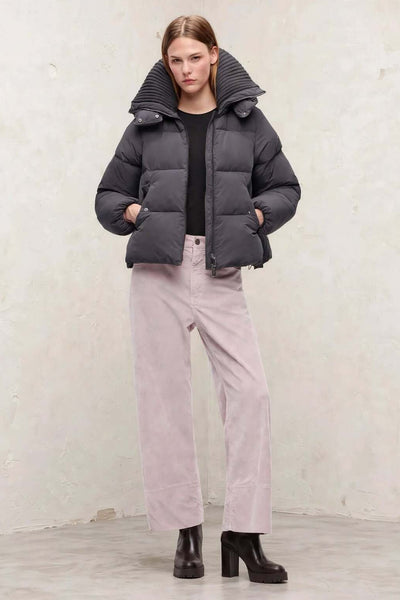 pinko Piumino Full Zip Con Cappuccio In Tela Tecnica Idrorepellente Dulcamara Grigio Donna, foto 2