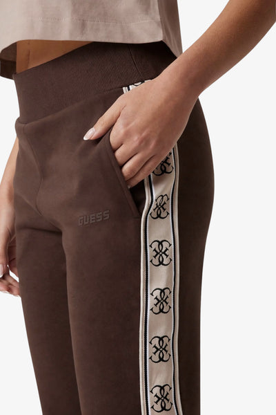 guess Pantaloni Bande Logo Britney Marrone Donna, foto 2