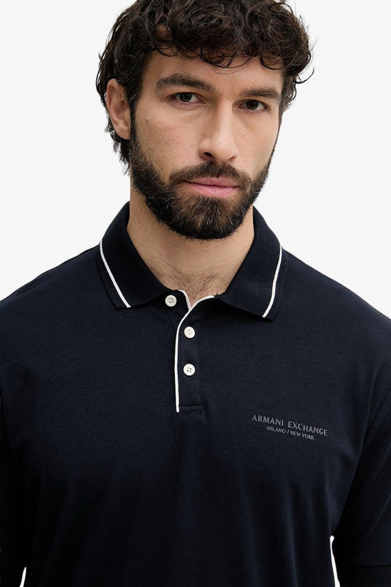  Polo Maniche Corte In Cotone Stretch Con Profili A Contrasto Essential armani exchange 