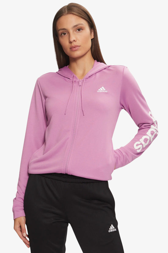 Adidas Performance Tuta Full Zip Linear Glicine nero Donna MOUD