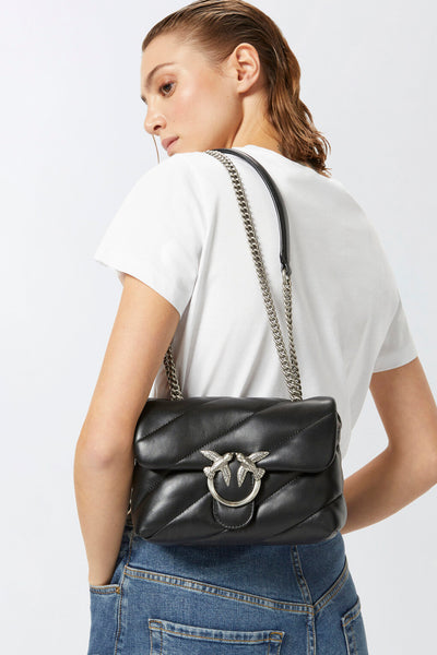 pinko Borsa A Tracolla Mini Love Bag Puff Maxi Quilt Nero Donna, foto 2