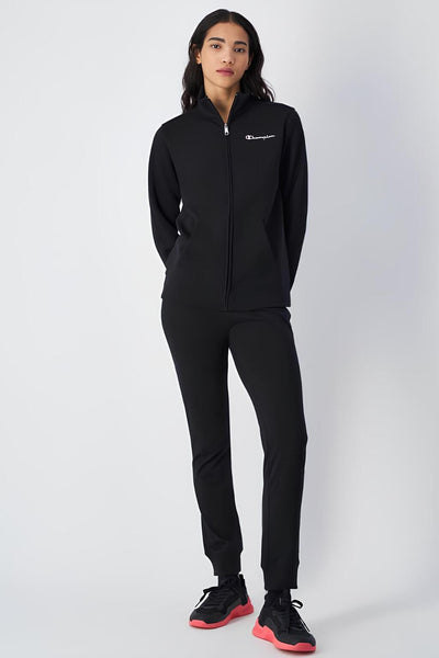 champion Felpa Full Zip Logo Piccolo Ricamato Nero Donna, foto 2