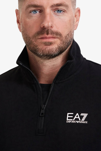 emporio armani ea7 Felpa 1/2 Zip Core Identity Nero Uomo, foto 2