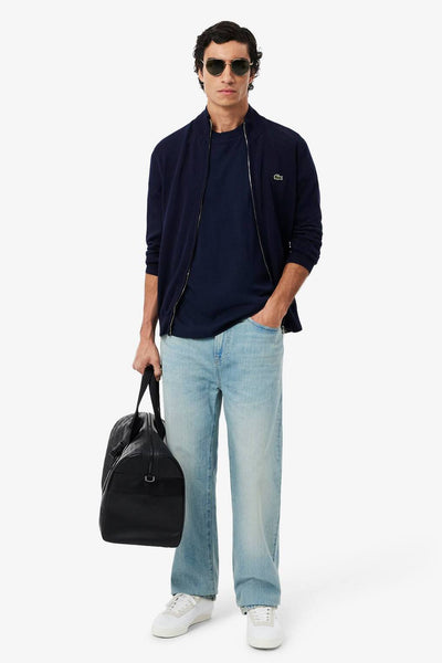 lacoste Cardigan Full Zip Logo Piccolo Ricamato Blu Uomo, foto 2