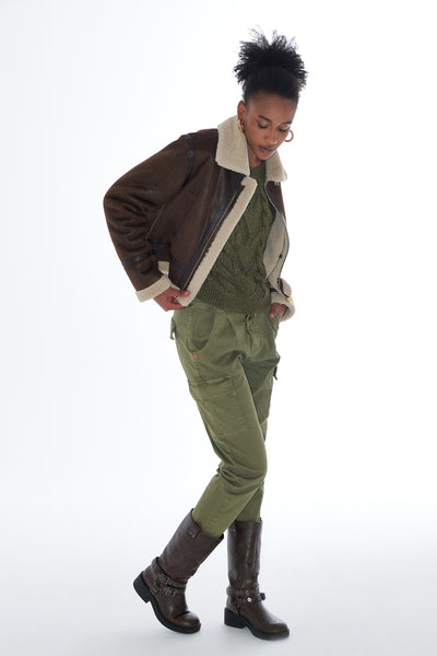 yes zee Giacca Montone In Ecopelle Full Zip Marrone Donna, foto 2