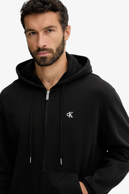  Felpa Full Zip Con Cappuccio Monologo-calvin klein jeans-Nero-Special_-Lv04rd240g ub1-2  