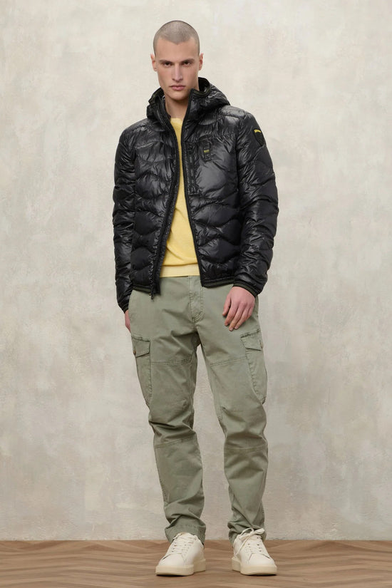  Piumino Full Zip Con Cappuccio Wave blauer 