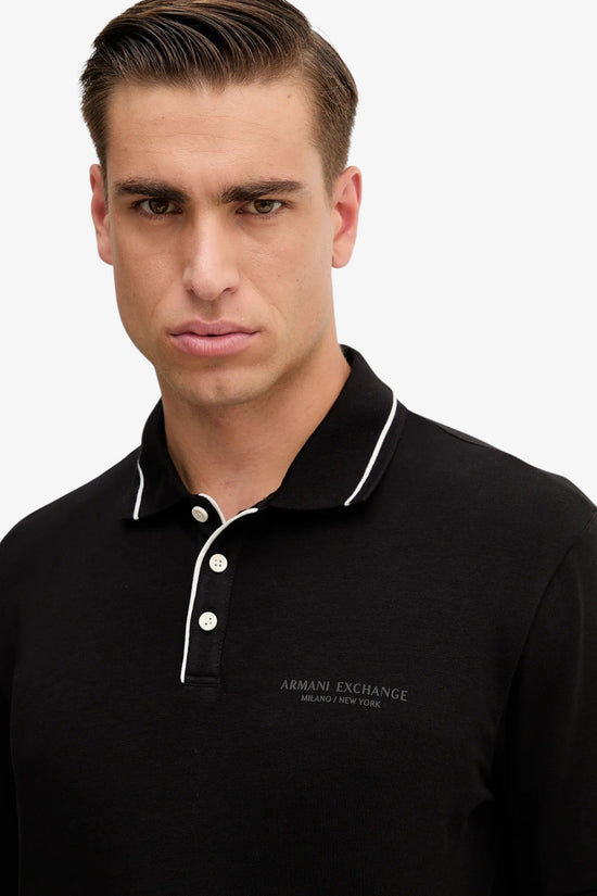  Polo Maniche Corte In Cotone Stretch Con Profili A Contrasto Essential-armani exchange-Nero-Special_-Xm001557 af103639 uc001-2  