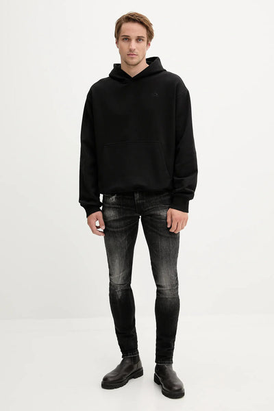 diesel Felpa Con Cappuccio D Logo Megoval Sul Retro Nero Uomo, foto 2