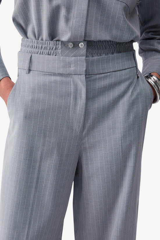  Pantaloni Palazzo Gessati Con Elastico In Vita liu jo 