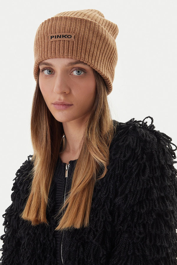 pinko Berretto Con Risvolto Beige Donna, foto 2