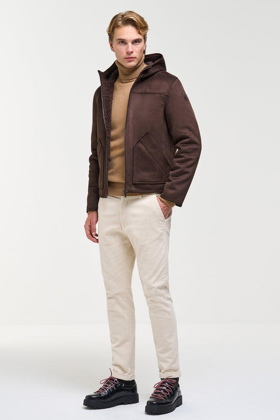  Giacca Full Zip Con Cappuccio In Camoscio colmar 