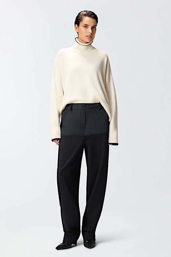  Dolcevita Maglione Con Profili In Misto Cashmere pinko 