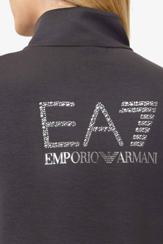  Felpa Full Zip Logo Series Con Borchiette Sul Retro emporio armani ea7 
