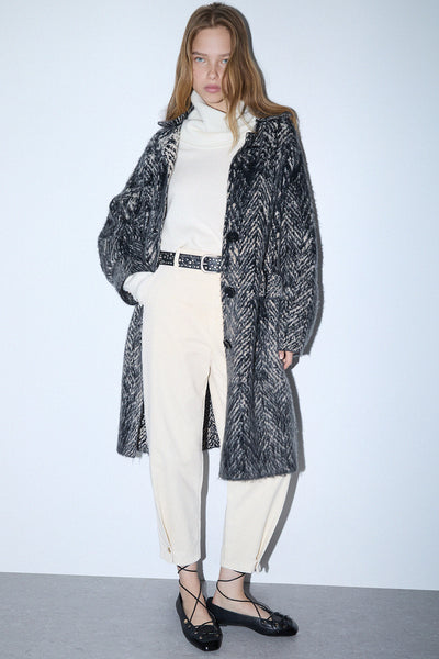 liu jo Cappotto Jacquard In Maglia Spazzolata Grigio Donna, foto 3