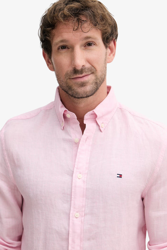  Camicia Maniche Lunghe Button Down In Puro Lino-tommy hilfiger-Rosa-Special_-Mw0mw41530 tol-2  