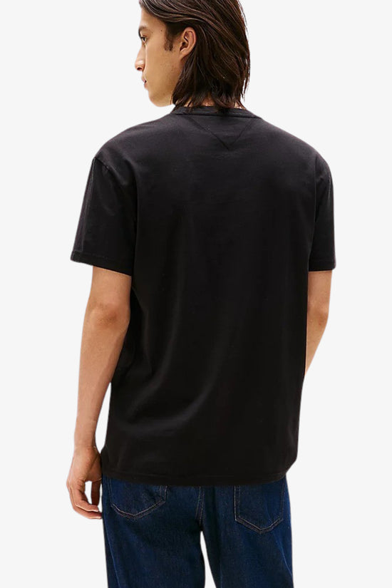  T-Shirt Maniche Corte Logo Lineare Ricamato-tommy jeans-Nero-Uomo-Dm0dm20744 0gk-3  