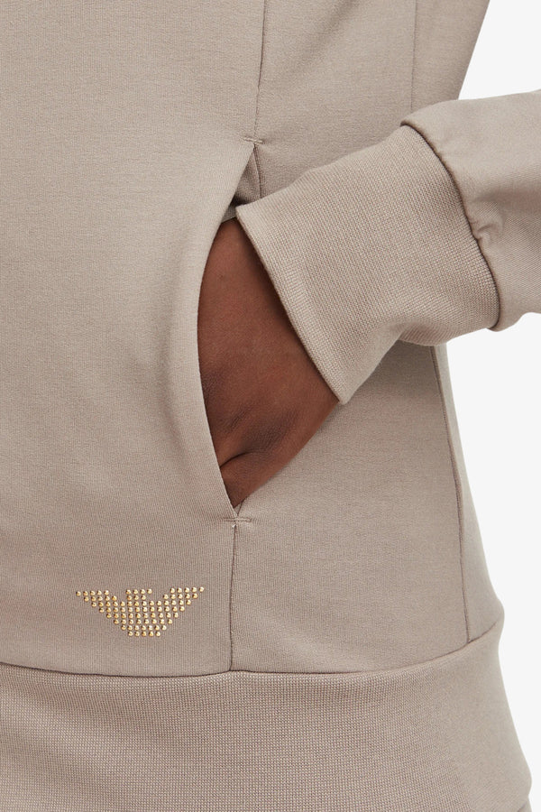 emporio armani ea7 Felpa Full Zip Evolution Beige Donna, foto 3