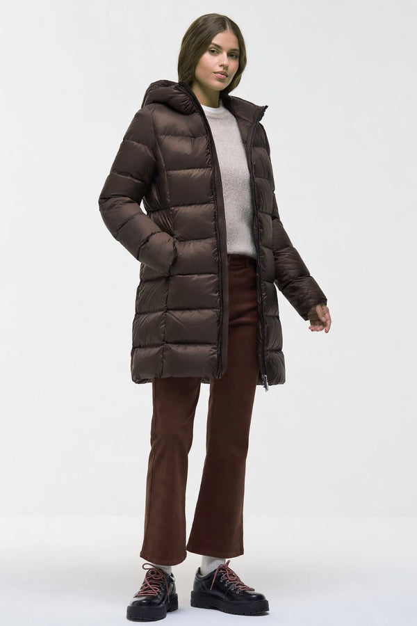 colmar Piumino Lungo Full Zip Con Cappuccio Marrone Donna, foto 3