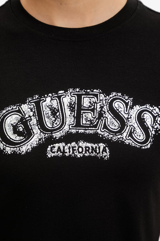  T-Shirt Maniche Corte Logo Metal Leona-guess-Nero-Special_-V6gi15k2982 jblk-3  