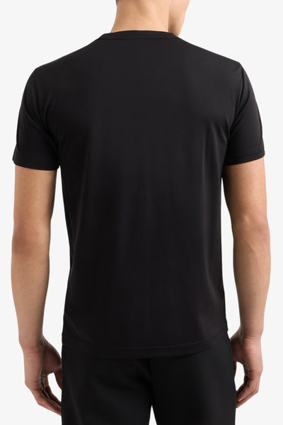 emporio armani ea7 T-Shirt Maniche Corte Premium Shield In Misto Viscosa Stretch Nero Uomo, foto 3