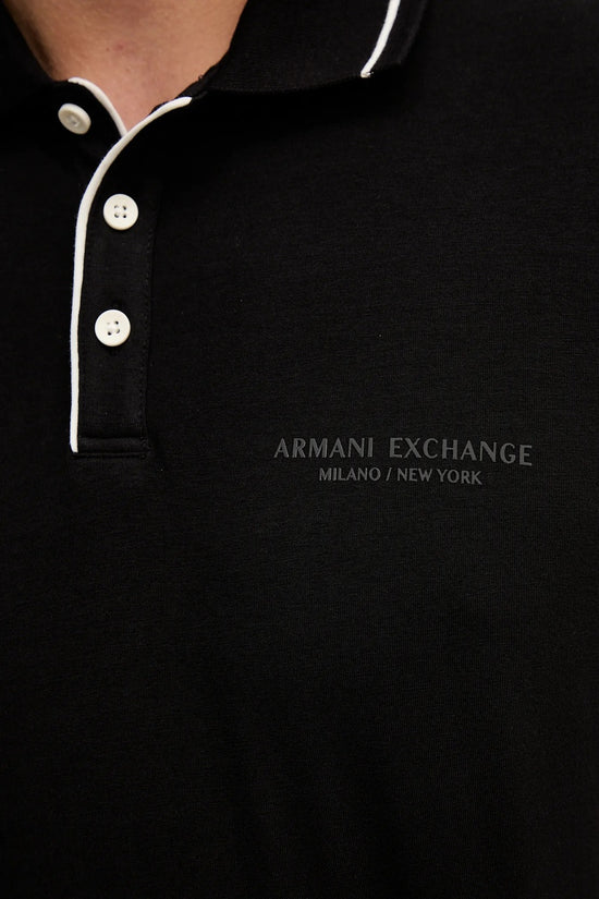  Polo Maniche Corte In Cotone Stretch Con Profili A Contrasto Essential-armani exchange-Nero-Special_-Xm001557 af103639 uc001-3  