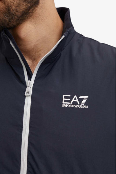 emporio armani ea7 Giacca Full Zip Core Identity In Tessuto Tecnico Blu Uomo, foto 3