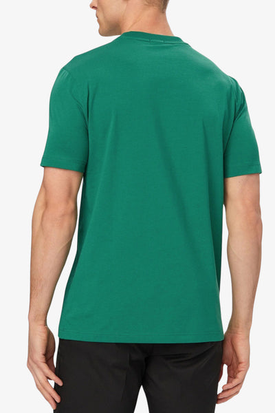 boss T-Shirt Maniche Corte Elasticizzata Piccolo Logo Gommato Verde Uomo, foto 3