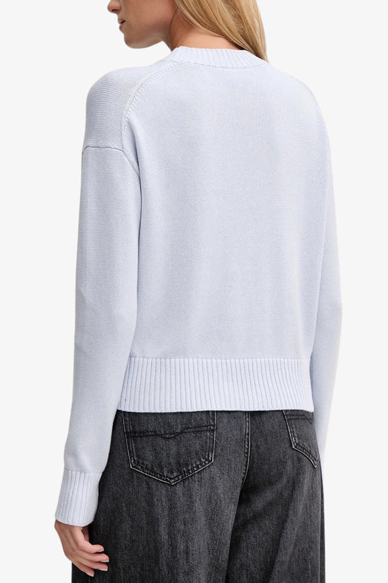  Maglione Girocollo Con Stemma In Maglia Di Cotone-calvin klein jeans-Blu-Donna-Lv047d351g c3n-3  