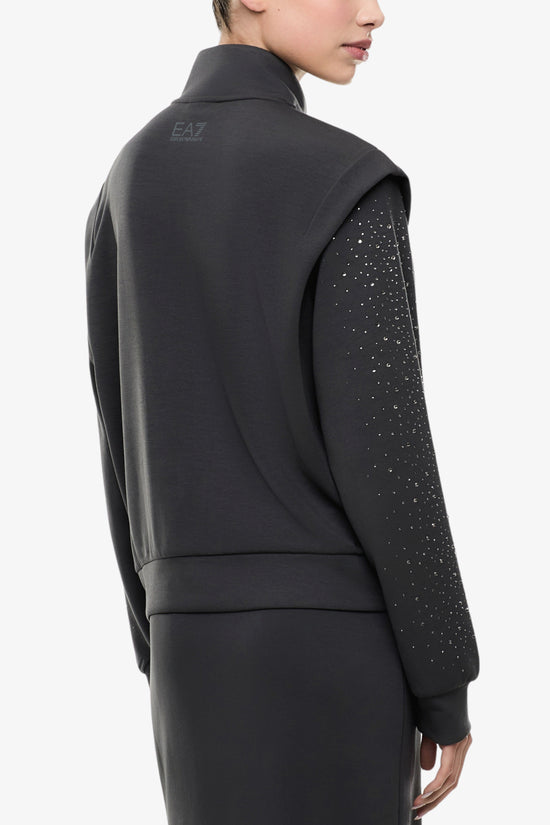  Felpa Full Zip Precious Con Strass-emporio armani ea7-Grigio-Special_-7w001016 af24375 u8111-3  