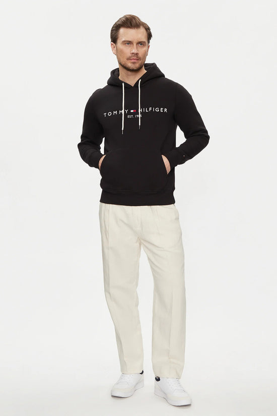  Felpa Con Cappuccio Flex Logo Ricamato-tommy hilfiger-Nero-Uomo-Mw0mw10752 bas-3  