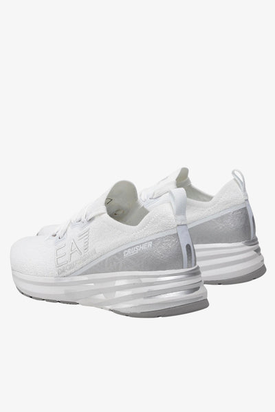 emporio armani ea7 Scarpe Crusher Distance Knit Bianco Unisex, foto 3
