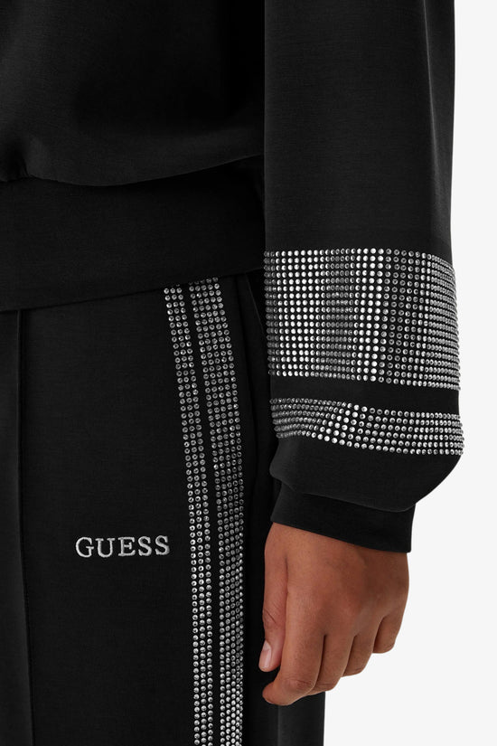  Felpa Con Cappuccio Scuba Con Applicazioni Strass Berthe-guess-Nero-Special_-V6rq02kcay2 jblk-3  