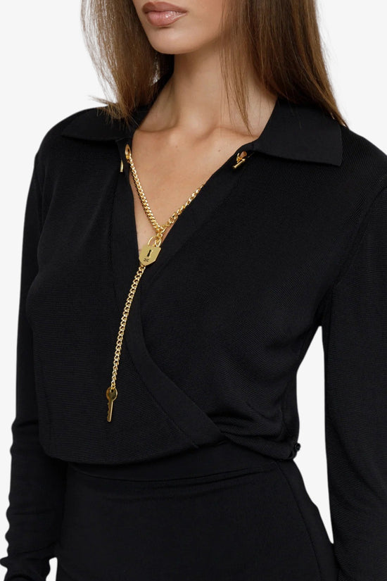  Vestito Con Catena Gioiello-elisabetta franchi-Nero-Special_-Am19s66e2 110-3  