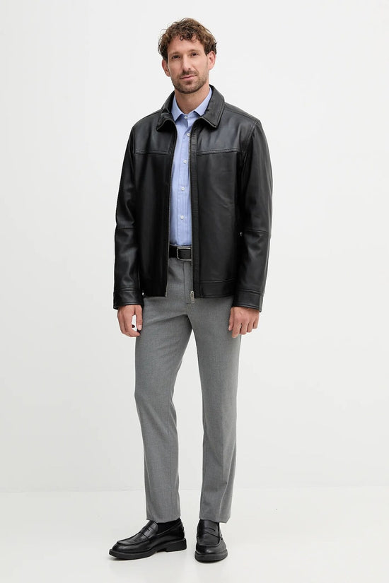  Giacca Full Zip In Pelle Nappa-boss-Nero-Uomo-50547511 001-3  